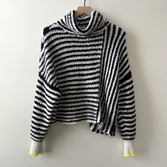 Anthropologie Pilcro Illusion Stripe Turtleneck Sweater - Picture 1 of 6